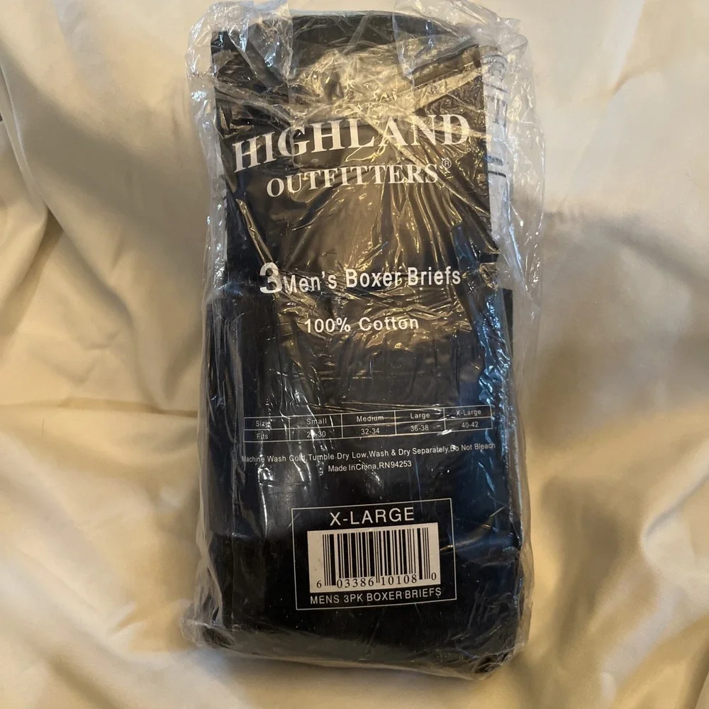 NOS Men's Vintage XL (40-42) Boxer Briefs Highland Outfitters 3 Pack